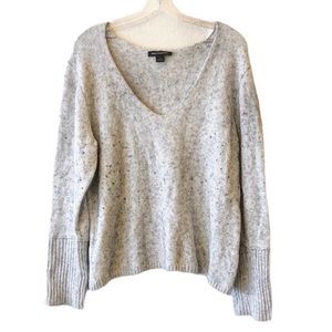 Something Navy Speckled V Neck Sweater